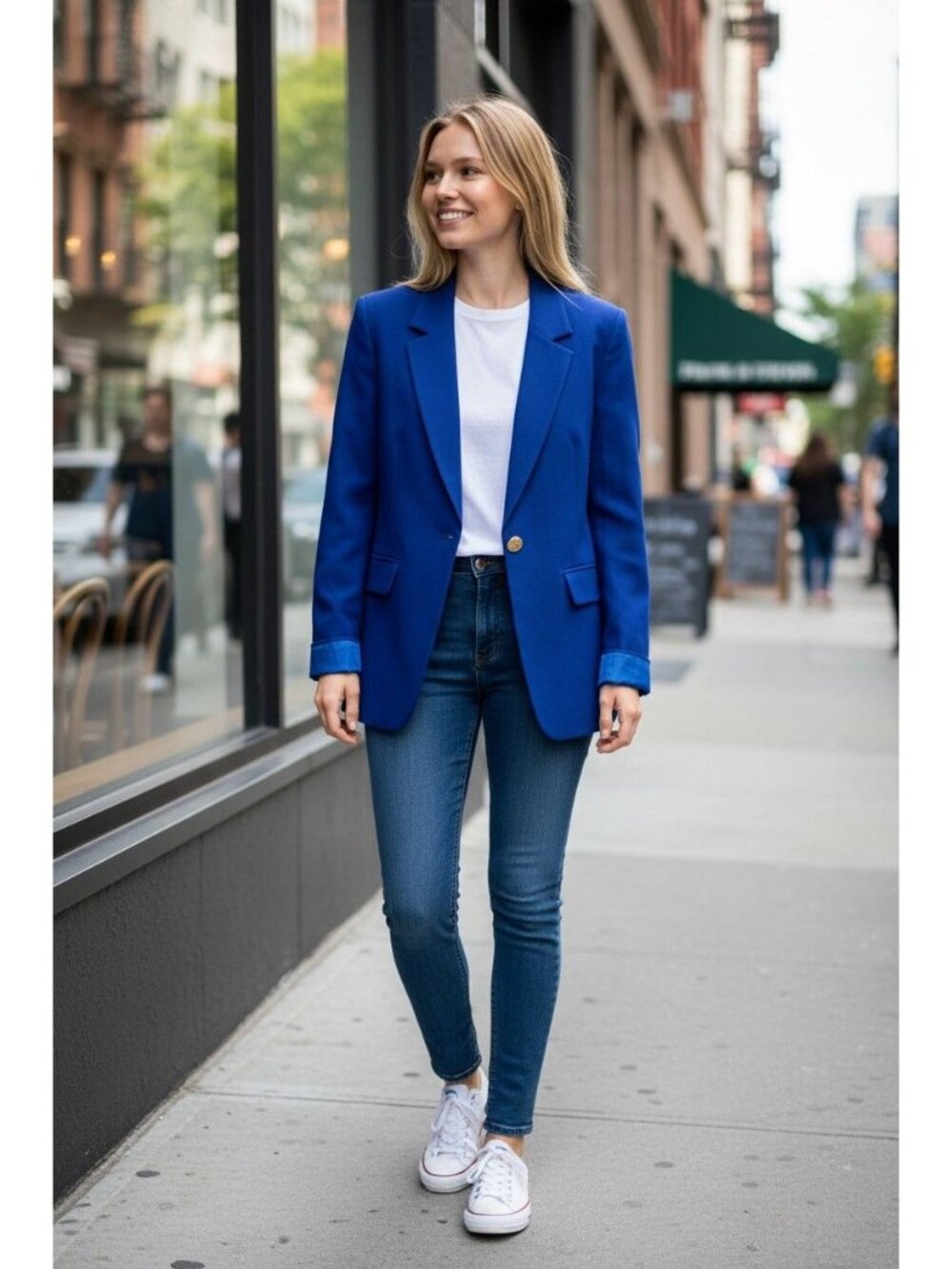 Vintage Pendleton Royal Blue Wool Blazer Jacket Size 6 Made In USA